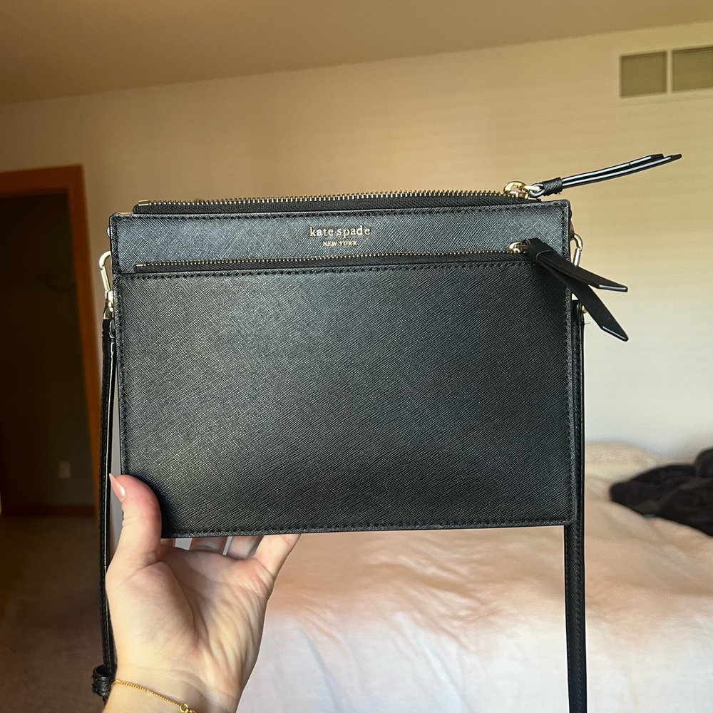 Kate Spade Black Leather Cross-Body Bag